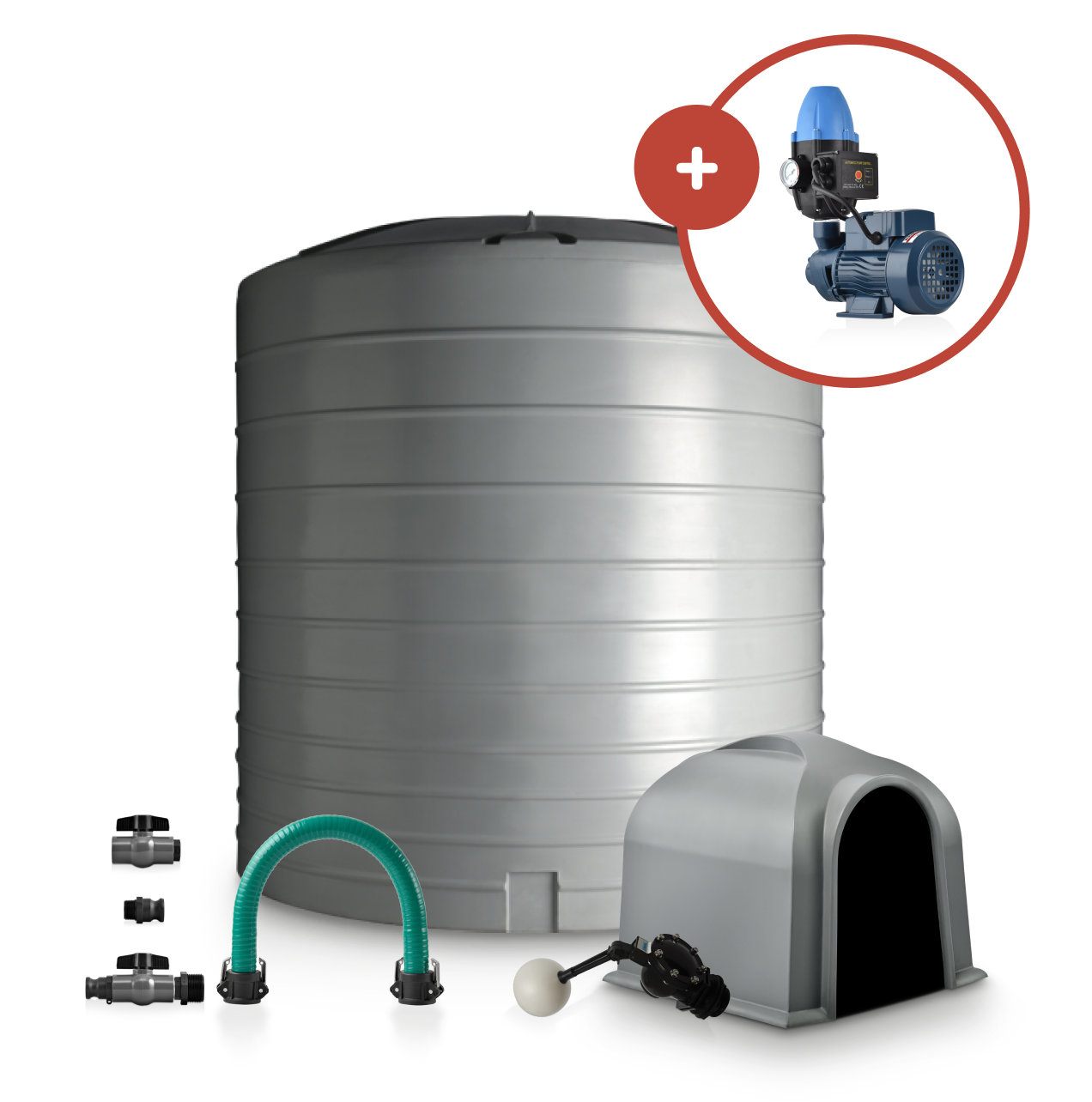 2500L Vertical Tank and 0.55kW Pump Combo