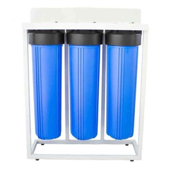 Big Blue Water Filters 20″ set of 3 in frame