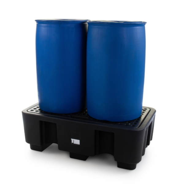2 Drums Spill Containment Pallet for Hazardous Liquids (250 Litre Capacity)