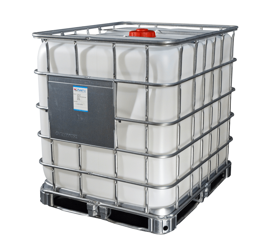 New 1000 Litres UN Approved Chemical Grade Clear IBC Tank or Flowbin on Steel Pallet