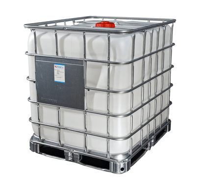 New 1000 Litres UN Approved Chemical Grade Clear IBC Tank or Flowbin on Steel Pallet