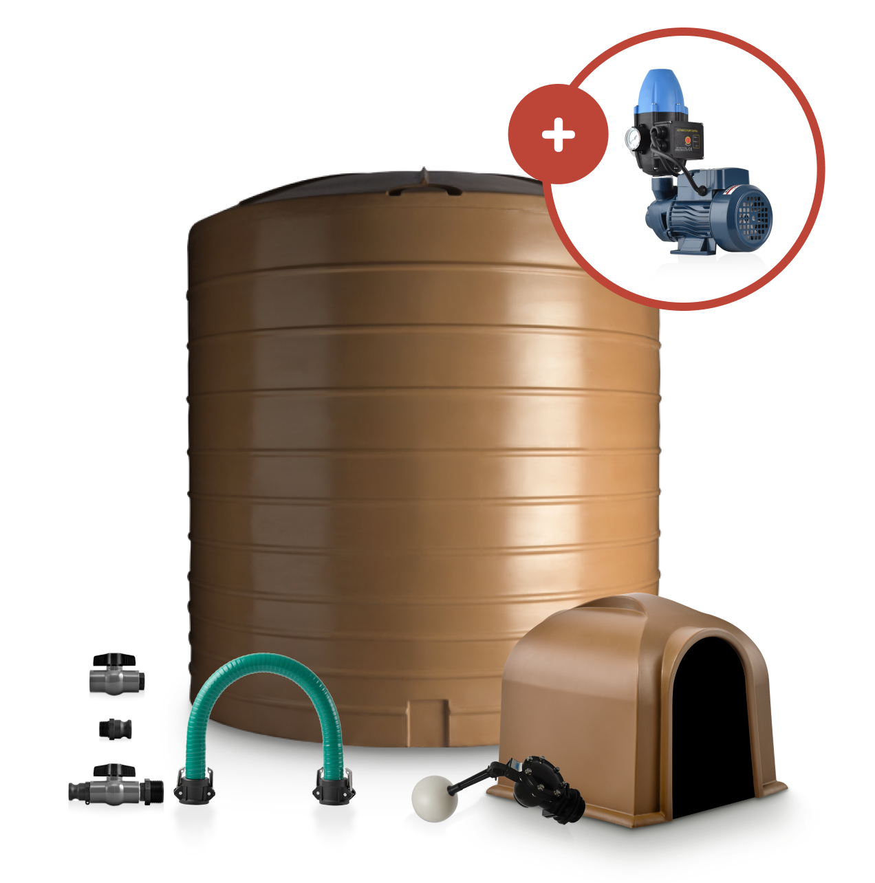 Combo Deal 10 000L Vertical Tank and 0.37kW Pump