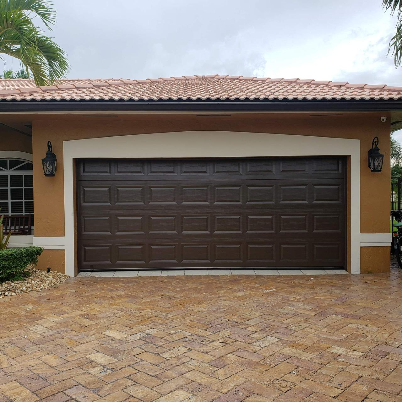 Double Glosteel Garage Door Brown Steel