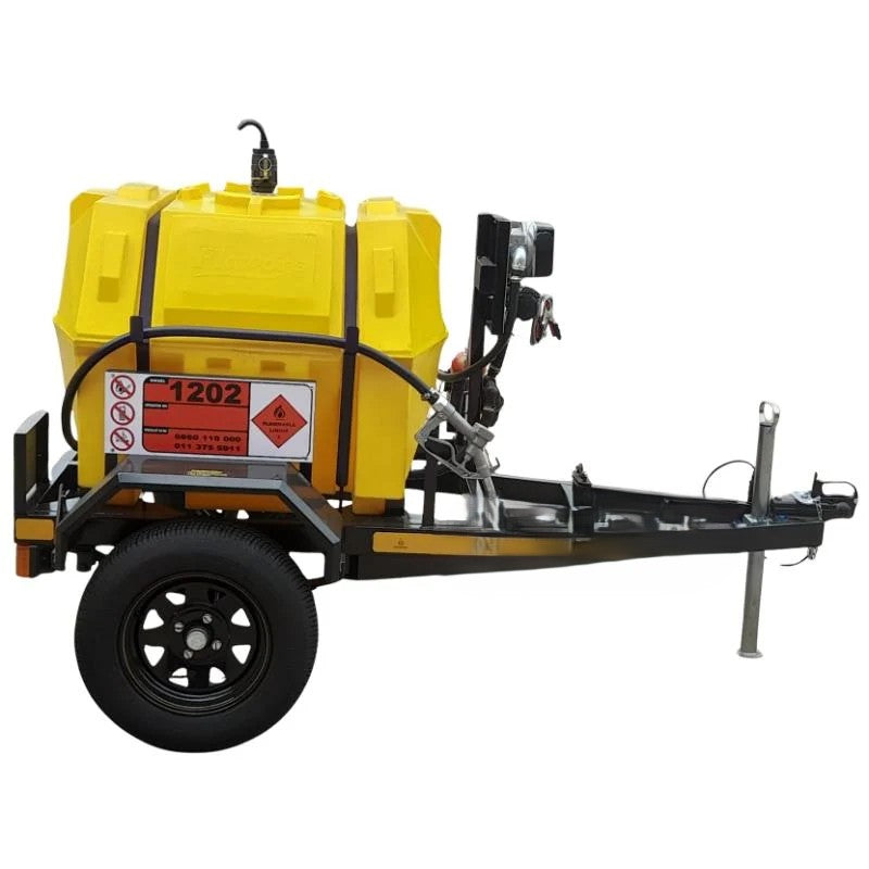 500l Diesel trailer 85lpm-12v horizontal unbraked