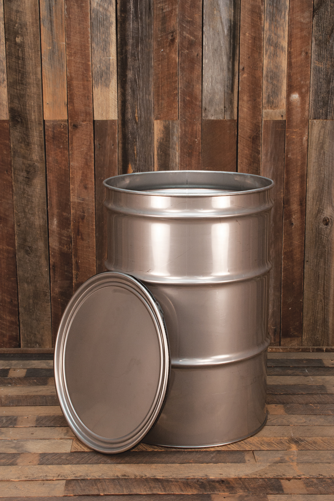 Used 210 Litre Open Top Stainless Steel Drum