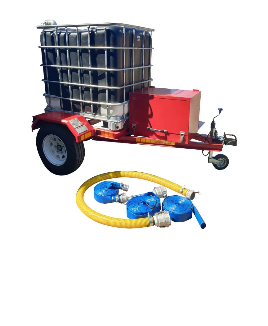 Honey sucker with steel box 1000lt Flowbin™, single axle unbraked trailer unit