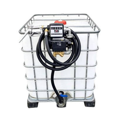 1000 Litre IBC Tank With 220v Diesel/Petrol Electric Pump Kit