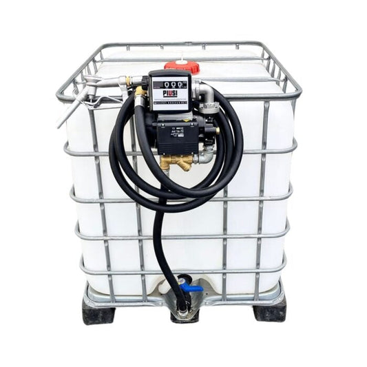 1000 Litre IBC Tank With 220v Diesel/Petrol Electric Pump Kit
